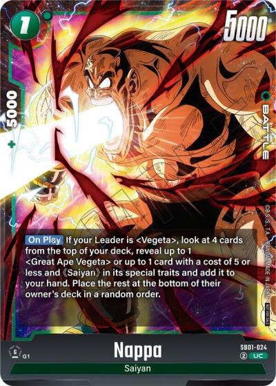 Nappa Limited Pack 02 SB01-024 Tournament and Championship Promos Fusion World card