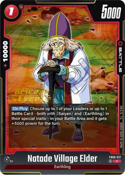 Natade Village Elder FB08-017 Saiyan's Pride Release Event Cards Fusion World card