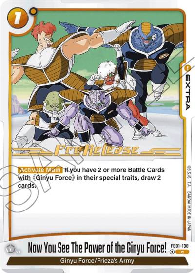 Now You See The Power of the Ginyu Force FB01-138 Awakened Pulse Pre-Release Cards Fusion World card