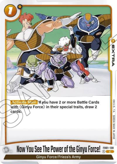 Now You See The Power of the Ginyu Force FB01-138 Awakened Pulse Fusion World card
