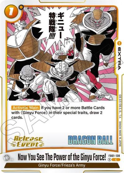 Now You See The Power of the Ginyu Force FB01-138 Manga Booster 02 Release Event Cards Fusion World card