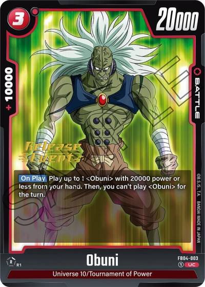 Obuni FB04-003 Ultra Limit Release Event Cards Fusion World card