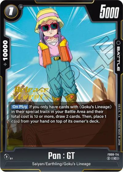 Pan GT FB08-114 Saiyan's Pride Release Event Cards Fusion World card