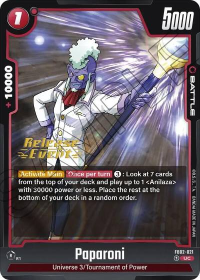 Paparoni FB02-021 Blazing Aura Release Event Cards Fusion World card