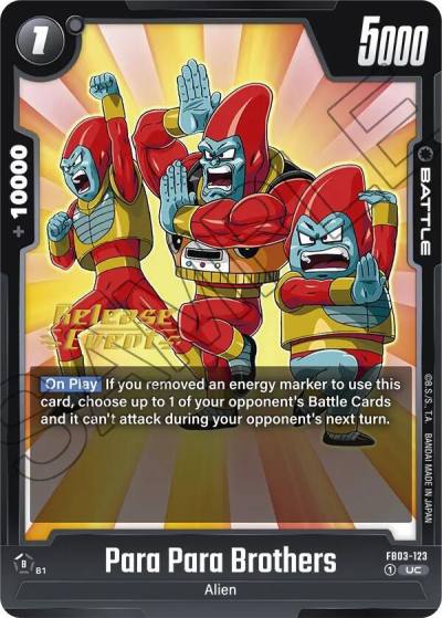 Para Para Brothers FB03-123 Raging Roar Release Event Cards Fusion World card