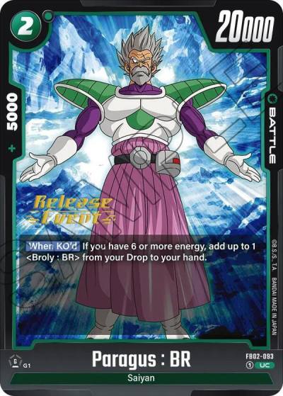Paragus BR FB02-093 Blazing Aura Release Event Cards Fusion World card