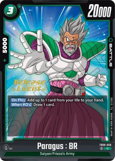 Paragus BR FB06-058 Rivals Clash Release Event Cards Fusion World card