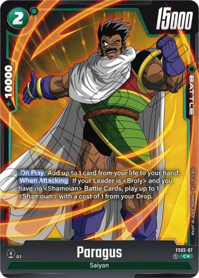 Paragus Bonus Pack Alternate Art FS03-07 Starter Deck 3: Broly Fusion World card