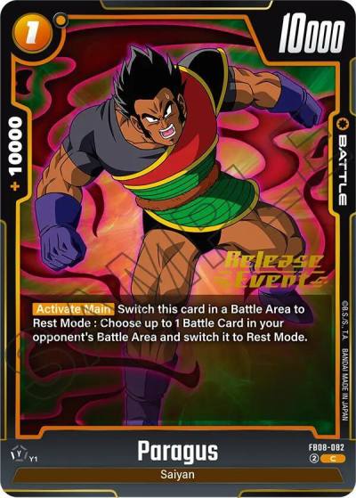Paragus FB08-082 Saiyan's Pride Release Event Cards Fusion World card