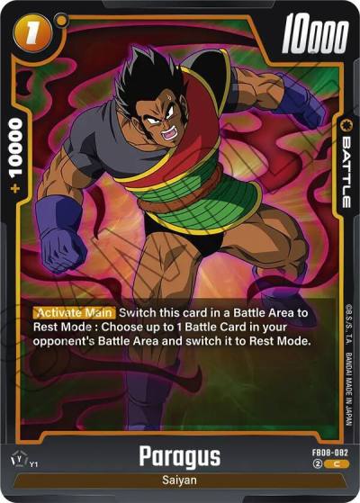 Paragus FB08-082 Saiyan's Pride Fusion World card