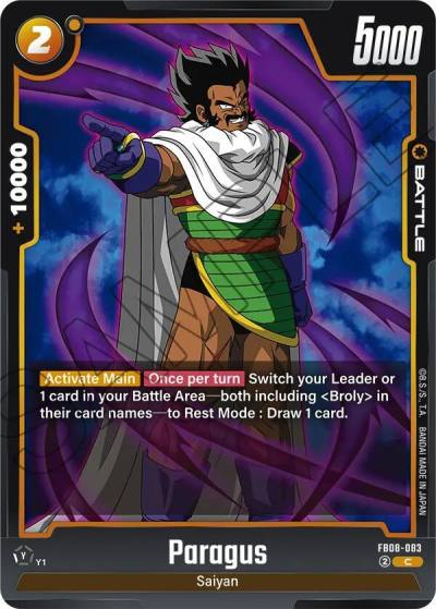 Paragus FB08-083 Saiyan's Pride Fusion World card