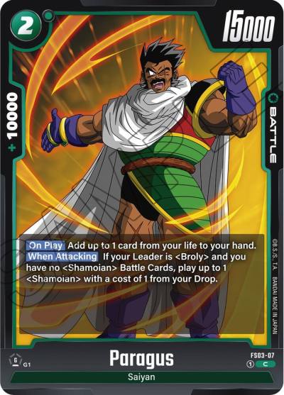 Paragus FS03-07 Starter Deck 3: Broly Fusion World card