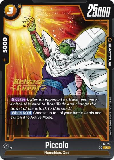Piccolo FB02-126 Blazing Aura Release Event Cards Fusion World card