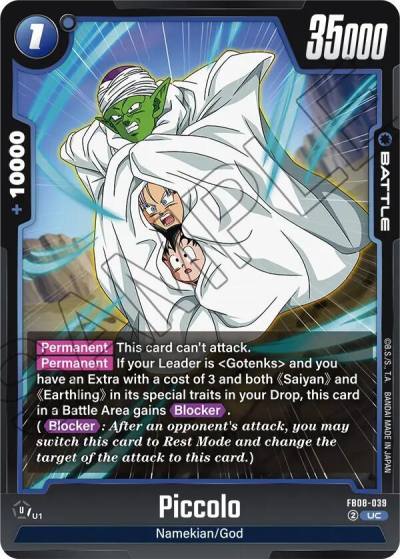 Piccolo FB08-039 Saiyan's Pride Fusion World card