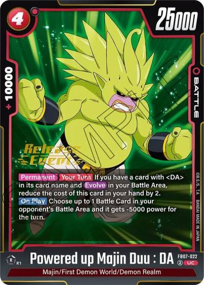 Powered up Majin Duu DA FB07-022 Wish For Shenron Release Event Cards Fusion World card