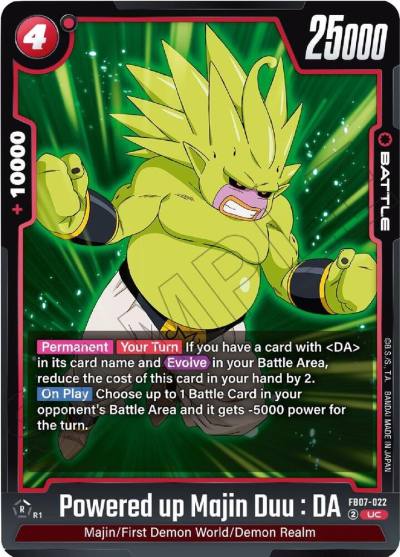 Powered up Majin Duu DA FB07-022 Wish For Shenron Fusion World card