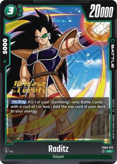 Raditz FB03-073 Raging Roar Release Event Cards Fusion World card