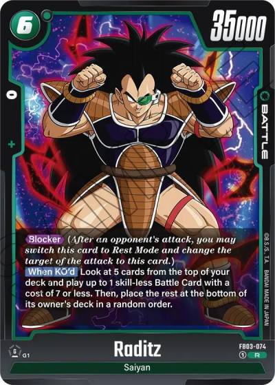 Raditz FB03-074 Raging Roar Fusion World card