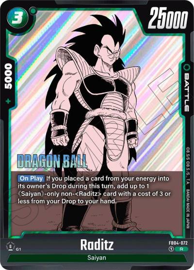 Raditz FB04-072 Manga Booster 01 Fusion World card
