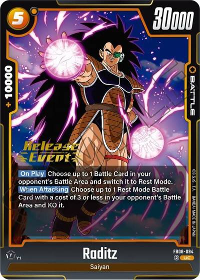 Raditz FB08-094 Saiyan's Pride Release Event Cards Fusion World card