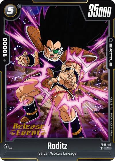 Raditz FB08-118 Saiyan's Pride Release Event Cards Fusion World card