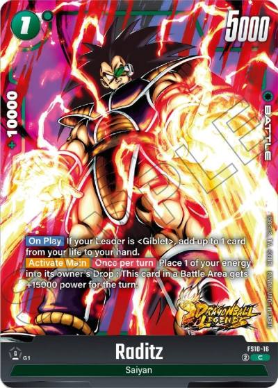 Raditz FS10-16 Starter Deck 10: Giblet Fusion World card