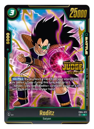 Raditz Judge Pack Event Judge 03 FB04-072 Tournament and Championship Promos Fusion World card