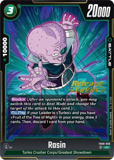 Rasin FB08-068 Saiyan's Pride Release Event Cards Fusion World card