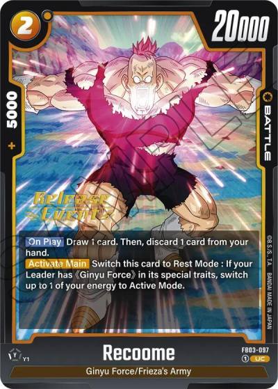 Recoome FB03-097 Raging Roar Release Event Cards Fusion World card