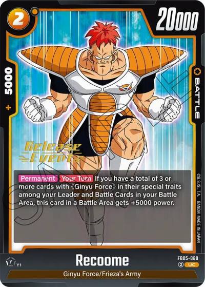 Recoome FB05-089 New Adventure Release Event Cards Fusion World card