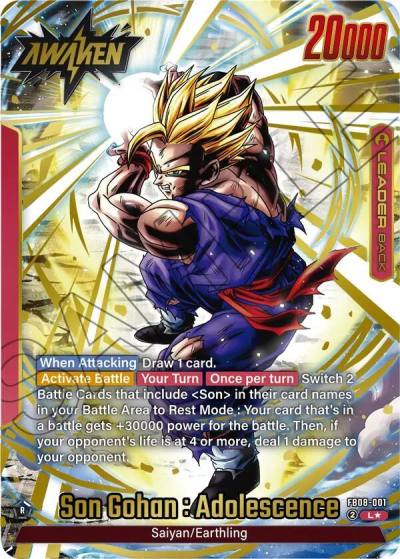 Son Gohan Adolescence Alternate Art FB08-001 Saiyan's Pride Fusion World card