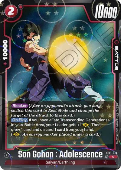 Son Gohan Adolescence Dragon Ball Pattern ST01-010 Story Booster 01 Fusion World card