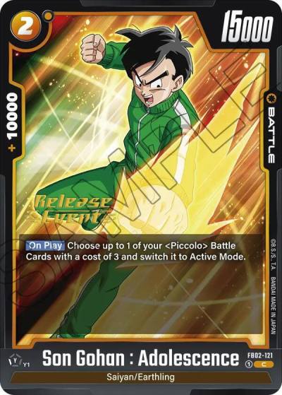 Son Gohan Adolescence FB02-121 Blazing Aura Release Event Cards Fusion World card