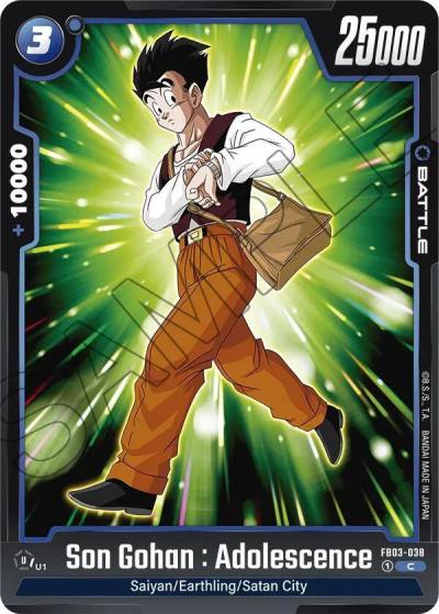 Son Gohan Adolescence FB03-038 Raging Roar Fusion World card
