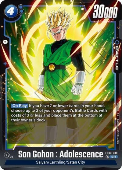 Son Gohan Adolescence FB03-039 Raging Roar Fusion World card