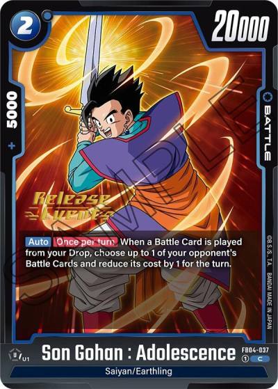 Son Gohan Adolescence FB04-037 Ultra Limit Release Event Cards Fusion World card