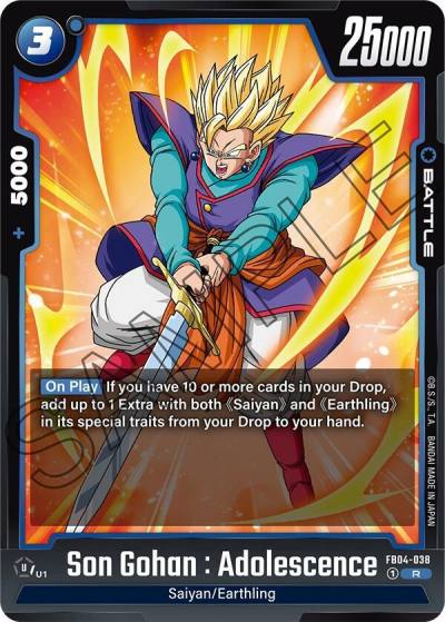 Son Gohan Adolescence FB04-038 Ultra Limit Fusion World card