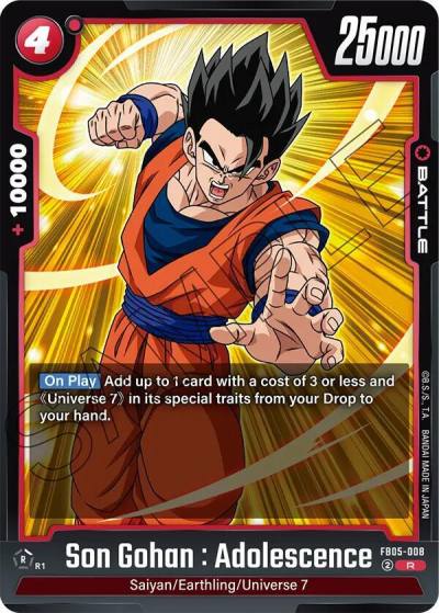 Son Gohan Adolescence FB05-008 New Adventure Fusion World card