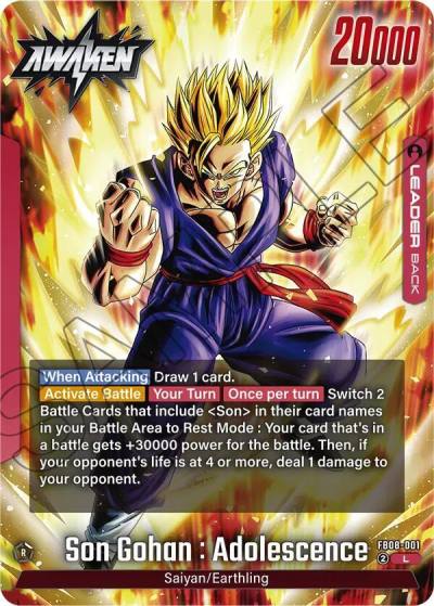 Son Gohan Adolescence FB08-001 Saiyan's Pride Fusion World card