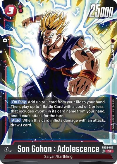 Son Gohan Adolescence FB08-012 Saiyan's Pride Fusion World card