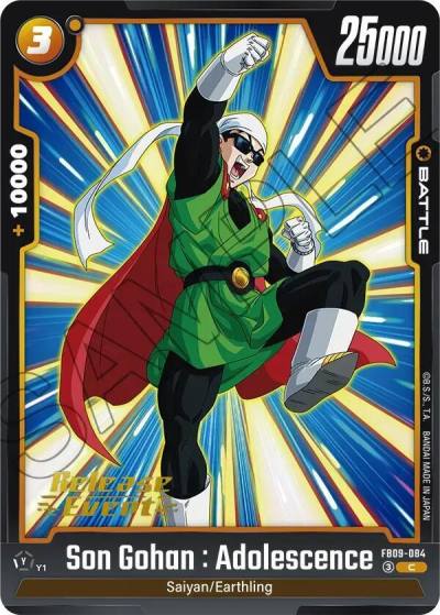 Son Gohan Adolescence FB09-084 Dual Evolution Release Event Cards Fusion World card