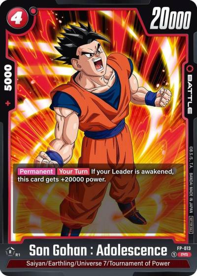 Son Gohan Adolescence FP-013 Fusion World Promotion Cards and Packs Fusion World card