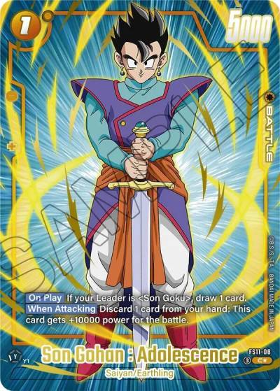 Son Gohan Adolescence Gold FS11-08 Starter Deck EX: The Phase of Evolution Fusion World card