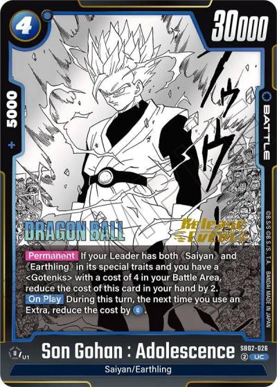 Son Gohan Adolescence SB02-026 Manga Booster 02 Release Event Cards Fusion World card