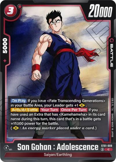 Son Gohan Adolescence ST01-009 Story Booster 01 Fusion World card