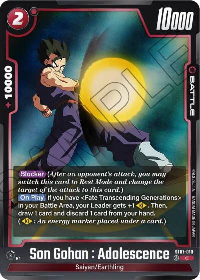 Son Gohan Adolescence ST01-010 Story Booster 01 Fusion World card