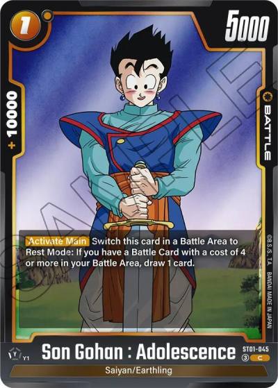 Son Gohan Adolescence ST01-045 Story Booster 01 Fusion World card
