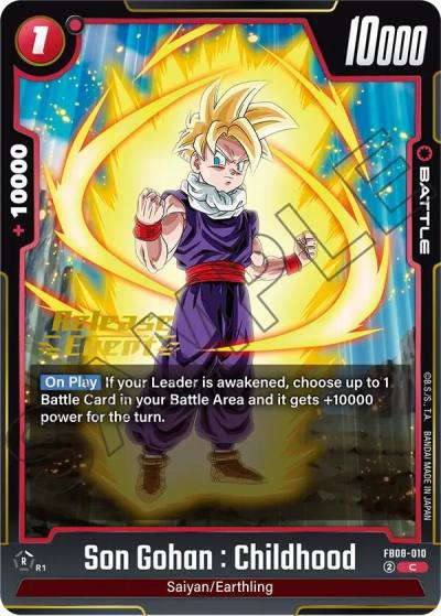 Son Gohan Childhood FB08-010 Saiyan's Pride Release Event Cards Fusion World card