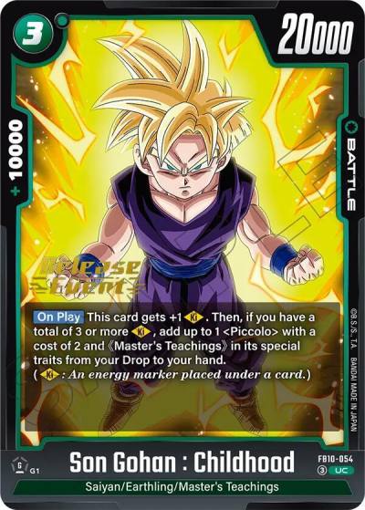 Son Gohan Childhood FB10-054 Cross Force Release Event Cards Fusion World card