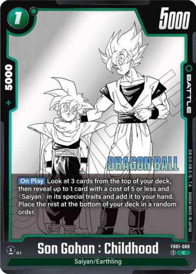 Son Gohan Childhood Holofoil FB01-088 Manga Booster 01 Fusion World card
